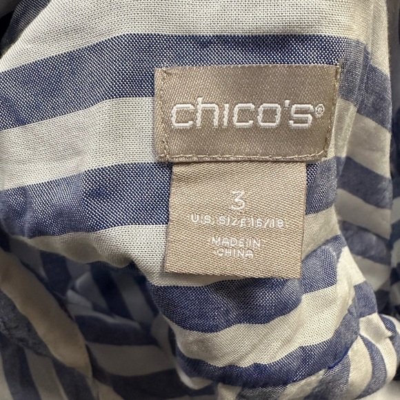 Chico’s crazy stripe button up top. - Picture 5 of 6